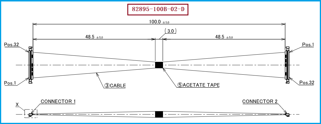 I-PEX 82895-100B-02-D极细同轴线束