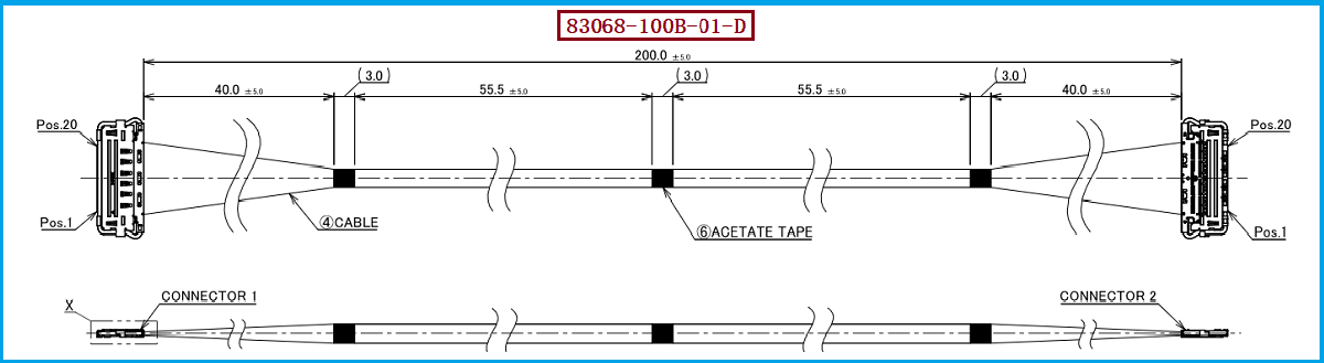 I-PEX 83068-100B-01-D极细同轴线束 I-PEX 83068-100B-01-D极细同轴线束