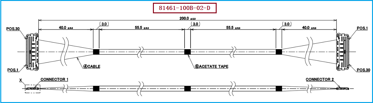 I-PEX 81461-100B-02-D极细同轴线束 I-PEX 81461-100B-02-D极细同轴线束