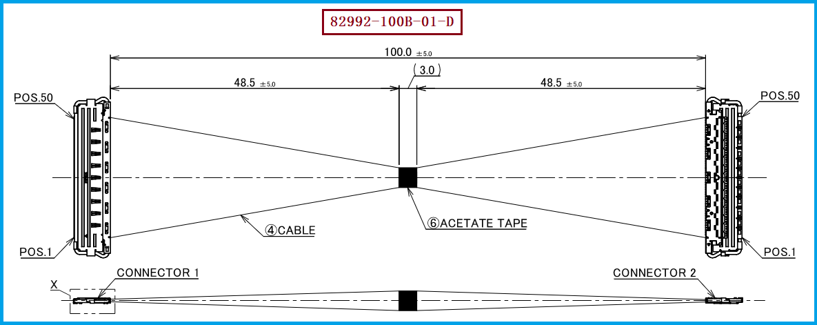 I-PEX 82992-100B-01-D极细同轴线束