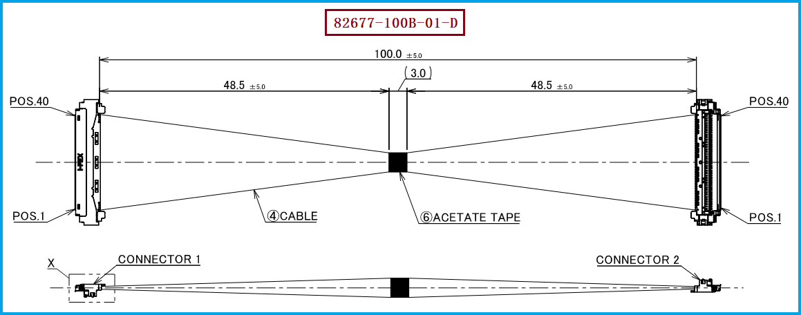 I-PEX 82677-100B-01-D极细同轴线束