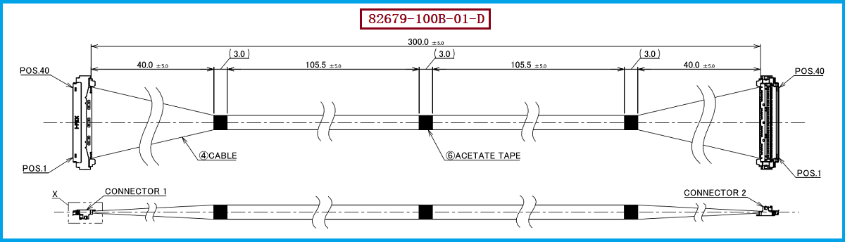 I-PEX 82679-100B-01-D极细同轴线束