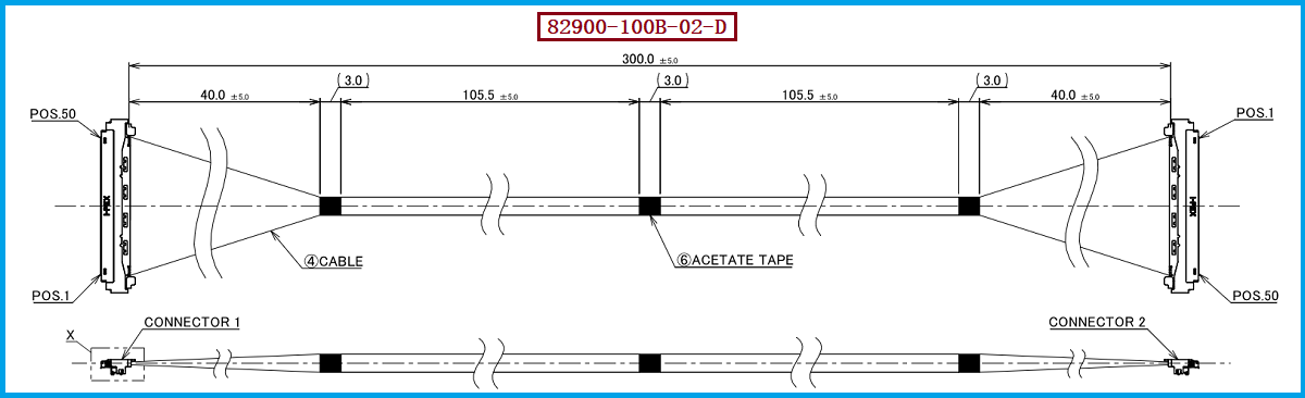 I-PEX 82900-100B-02-D极细同轴线束