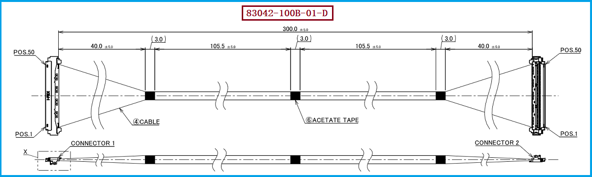 I-PEX 83042-100B-01-D极细同轴线束 I-PEX 83042-100B-01-D极细同轴线束