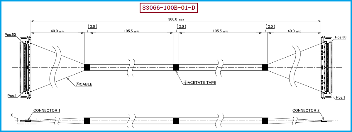 I-PEX 83066-100B-01-D极细同轴线束 I-PEX 83066-100B-01-D极细同轴线束
