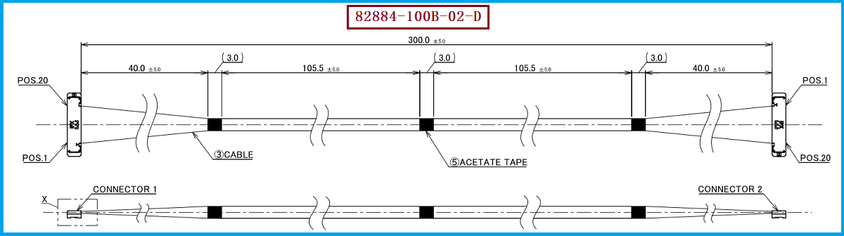 I-PEX 82884-100B-02-D极细同轴线束 I-PEX 82884-100B-02-D极细同轴线束