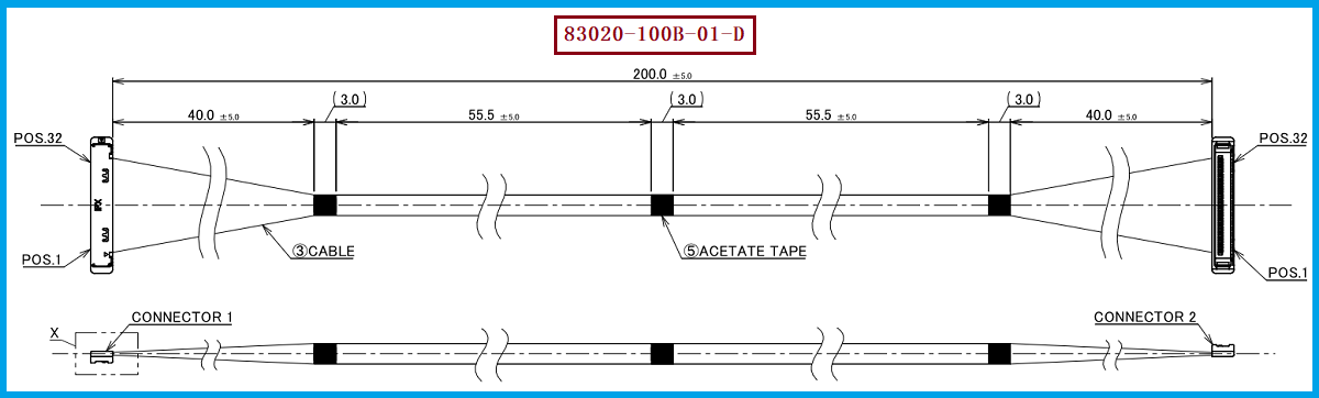 I-PEX 83020-100B-01-D极细同轴线束 I-PEX 83020-100B-01-D极细同轴线束