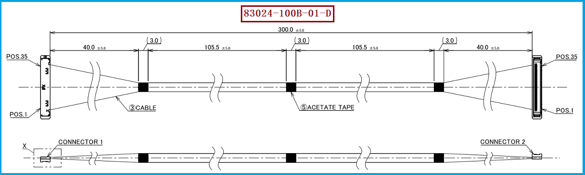 I-PEX 83024-100B-01-D极细同轴线束 I-PEX 83024-100B-01-D极细同轴线束