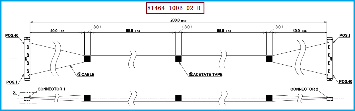 I-PEX 81464-100B-02-D极细同轴线束 I-PEX 81464-100B-02-D极细同轴线束