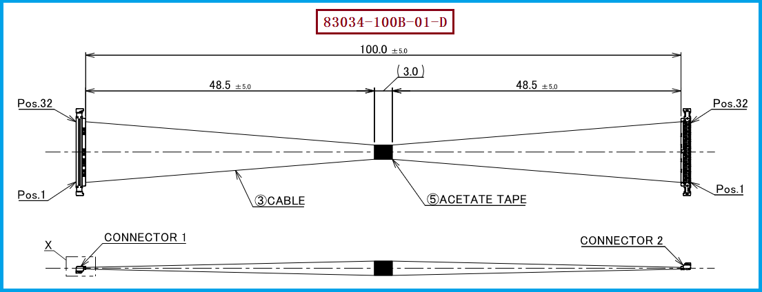 I-PEX 83034-100B-01-D极细同轴线束 I-PEX 83034-100B-01-D极细同轴线束